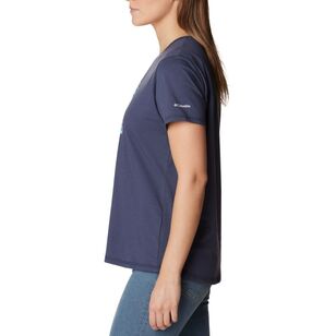 Columbia Women's Sun Trek Tee Nocturnal / Gem Iceblooms