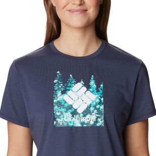 Columbia Women's Sun Trek Tee Nocturnal / Gem Iceblooms