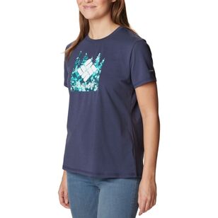 Columbia Women's Sun Trek Tee Nocturnal / Gem Iceblooms