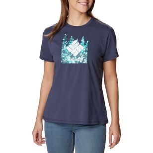 Columbia Women's Sun Trek Tee Nocturnal / Gem Iceblooms