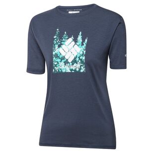 Columbia Women's Sun Trek Tee Nocturnal / Gem Iceblooms