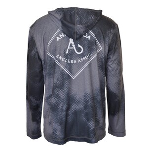 Anaconda Anglers Association Hooded Fishing Shirt Charcoal