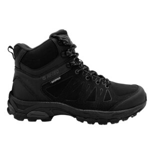 Hi Tec Men's Fast Hike Mid Waterproof Hiking Boots Triple Black