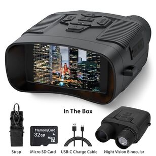 Digital Night Vision 4k/32MP Rechargeable Binoculars Black 4K/32Mp