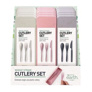 Is Gift Wheat Straw Travel Cutlery Set Assorted