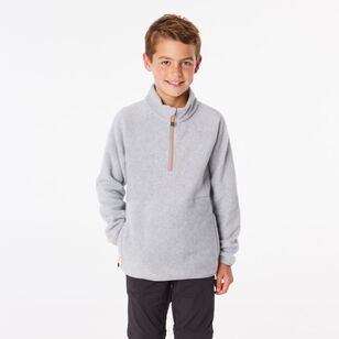 Cape Youth Quarter Zip Polar Fleece Grey with Orange Contrast