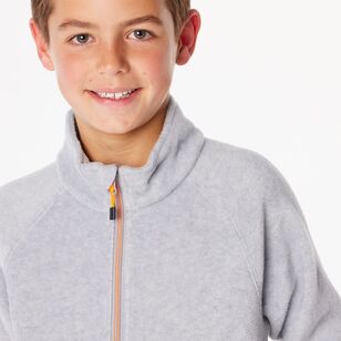 Cape Youth Quarter Zip Polar Fleece Grey with Orange Contrast