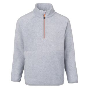 Cape Youth Quarter Zip Polar Fleece Grey with Orange Contrast