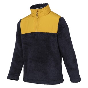 Cape Youth Quarter Zip Fluffy Fleece Navy & Mustard