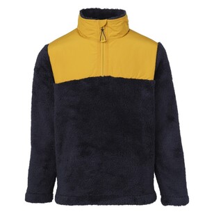 Cape Youth Quarter Zip Fluffy Fleece Navy & Mustard