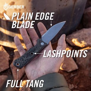 Gerber Convoy 440A Fixed Blade Knife + Sheath Morel Brown