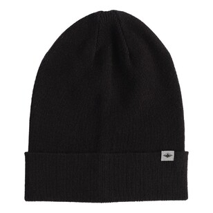 Mountain Designs Unisex Treeline Merino Rib Cuff Beanie Black One Size