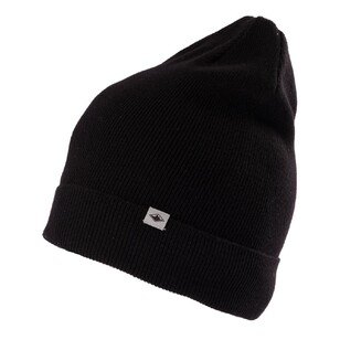 Mountain Designs Unisex Treeline Merino Rib Cuff Beanie Black One Size