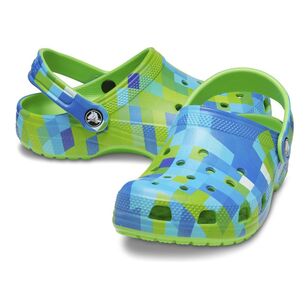 Crocs Kids Classic Digital Block Clog Green Slime