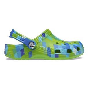 Crocs Kids Classic Digital Block Clog Green Slime