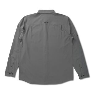 Salty Crew Technical Woven Perforated Long Sleeve Fishing Shirt Dark Grey