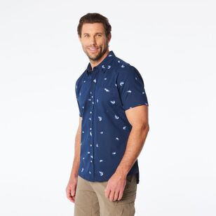 Mountain Designs Men's Tonga Short Sleeve Shirt Blue