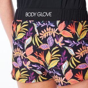 Body Glove Women's Tropic Leaves Board Short Printed Black