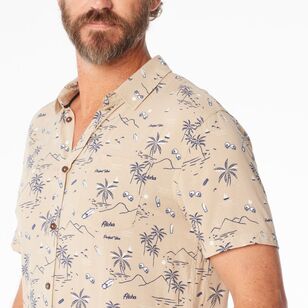 Cape Men's Tropical Shirt Beige