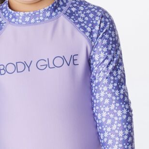 Body Glove Kids Long Bloom Long Sleeve Rash Vest Floral Blue