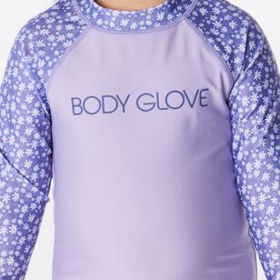 Body Glove Kids Long Bloom Long Sleeve Rash Vest Floral Blue