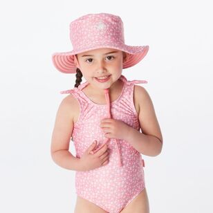 Body Glove Kids Girls Swim Bucket Hat Floral Pink One Size