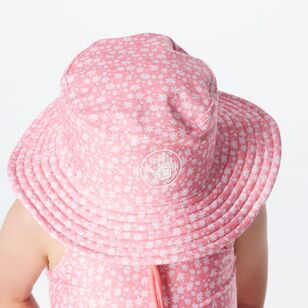 Body Glove Kids Girls Swim Bucket Hat Floral Pink One Size