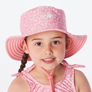 Body Glove Kids Girls Swim Bucket Hat Floral Pink One Size