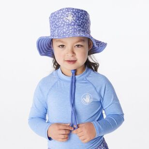 Body Glove Girls Kids Swim Bucket Hat Floral Blue One Size