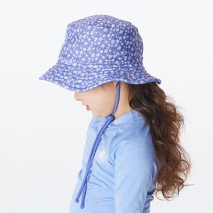 Body Glove Girls Kids Swim Bucket Hat Floral Blue One Size