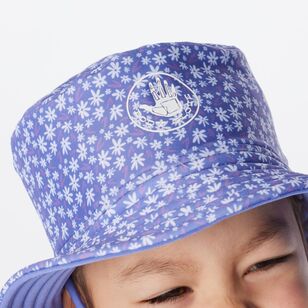 Body Glove Girls Kids Swim Bucket Hat Floral Blue One Size