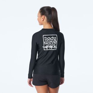 Body Glove Youth Girl's Long Sleeve Core Rash Vest Black