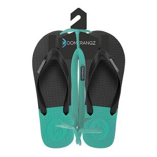 Boomerangz Men's Regular Thongs Black, Grey & Teal