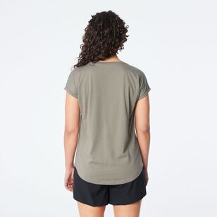 Cape Women's Good Earth Cotton Loose Fit Short Sleeve Tee Khaki Kind