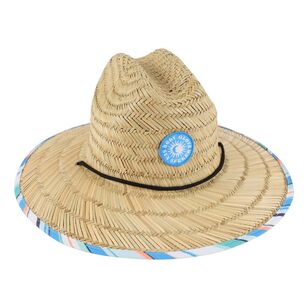 Body Glove Women's Stripe Straw Hat Straw & Azure Stripe