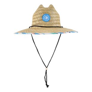 Body Glove Women's Stripe Straw Hat Straw & Azure Stripe