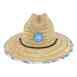 Body Glove Women's Stripe Straw Hat Straw & Azure Stripe