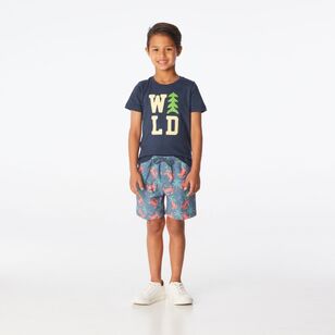 Cape Kids Boy's Good Earth Cotton Printed Tees Navy