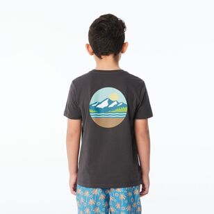 Cape Youth Boy's Good Earth Cotton Printed Tees Charcoal