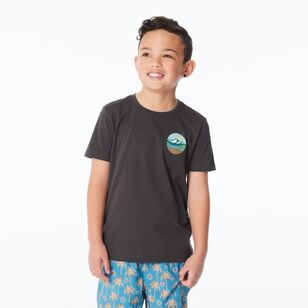 Cape Youth Boy's Good Earth Cotton Printed Tees Charcoal