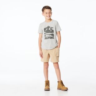 Cape Youth Boy's Good Earth Cotton Printed Tees Grey Marle