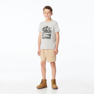 Cape Youth Boy's Good Earth Cotton Printed Tees Grey Marle