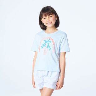 Cape Youth Girl's Good Earth Cotton Printed Tees Pale Blue