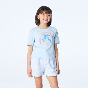 Cape Youth Girl's Good Earth Cotton Printed Tees Pale Blue