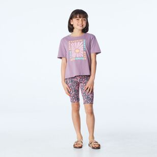 Cape Youth Girl's Good Earth Cotton Printed Tees Purple