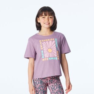 Cape Youth Girl's Good Earth Cotton Printed Tees Purple