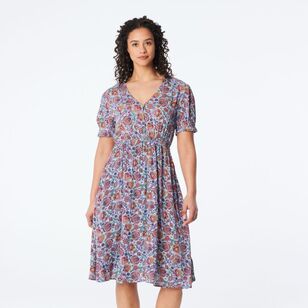 Cape Women's Gaia Short Sleeve Midi Dress Paisley Floral