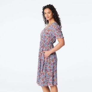 Cape Women's Gaia Short Sleeve Midi Dress Paisley Floral