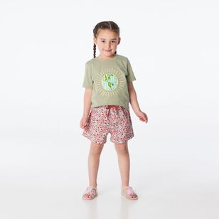 Cape Kids Volley Shorts Red Floral