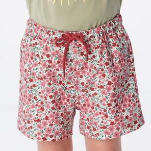 Cape Kids Volley Shorts Red Floral